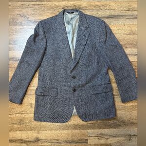Vtg 80s Polo Univ. Club Blazer R Lauren Men's 44 Virgin Wool Houndstooth Ivy USA
